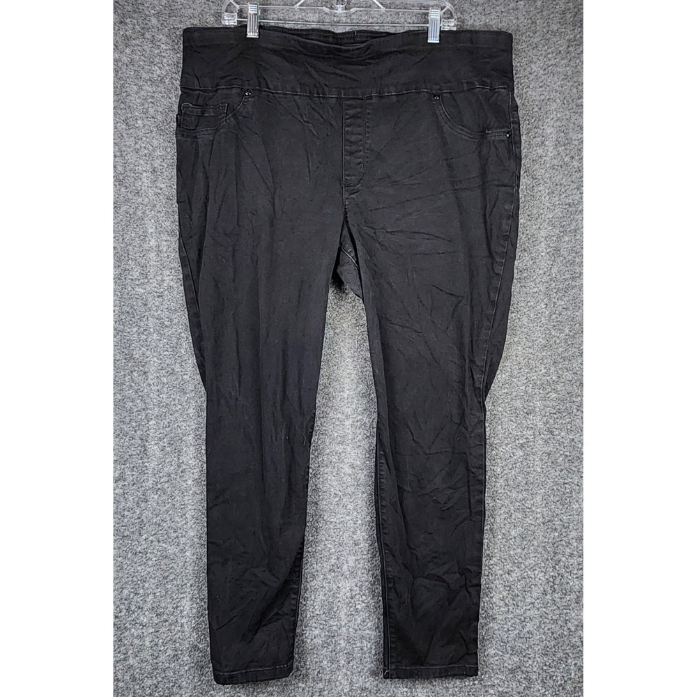 Lee Plus Skinny Leg Jeans Womens 22W Black Slim Fit Mid Rise Sculpting Pull On